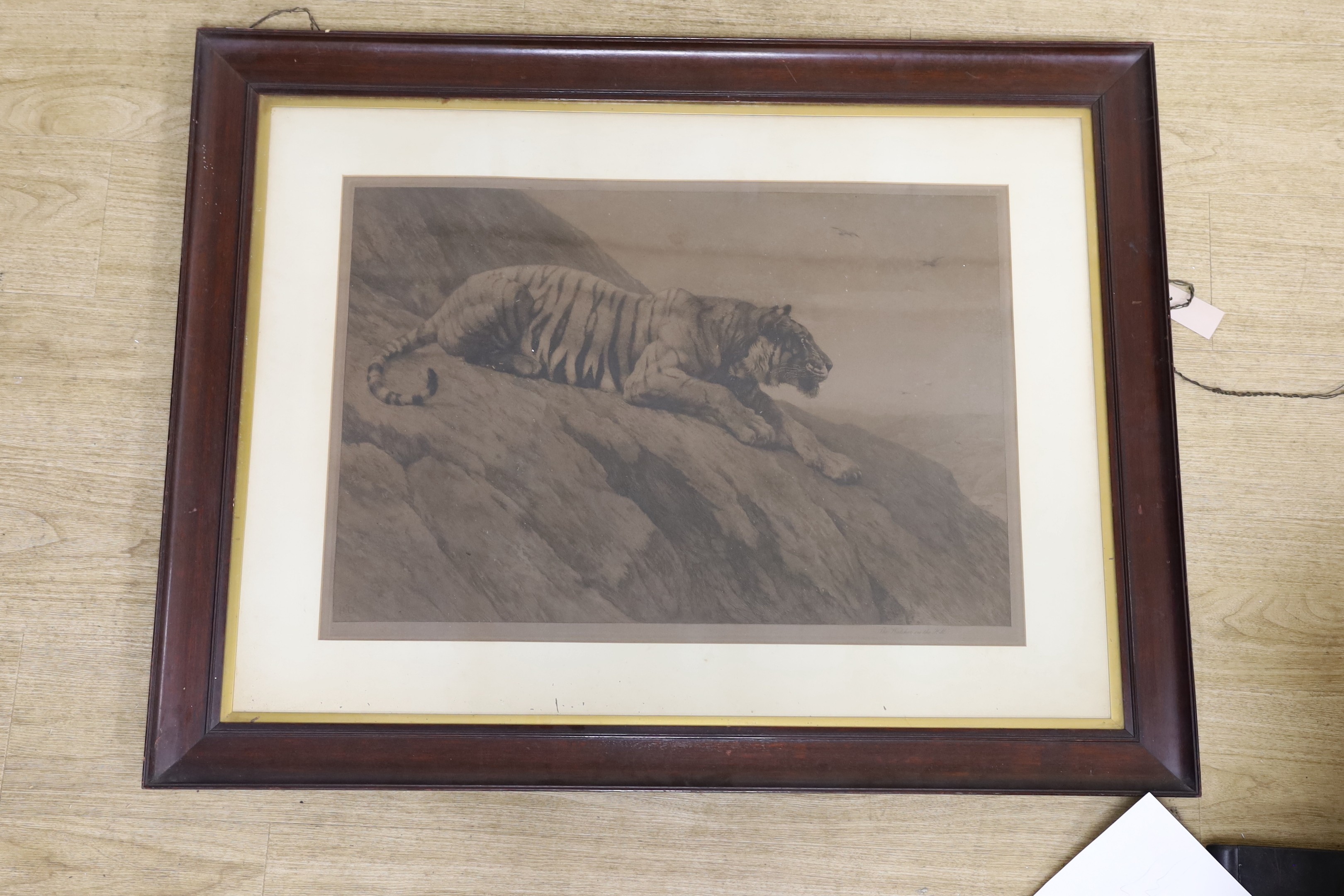 Herbert Thomas Dicksee (1862-1942), etching, 'The Watcher on the Hill', initialled in the plate, 47 x 70cm